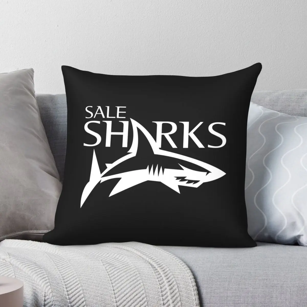 The Sale Sharks In White Pillowcase Polyester Linen Velvet Creative Zip Decor Home Cushion Cover