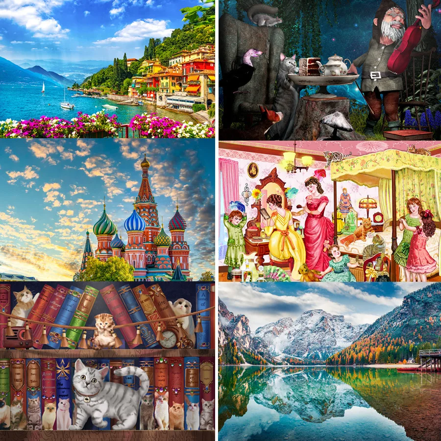 Paper Puzzle 1000 Pieces For Kid Adult Architectural Landscape Animal Oil Painting Puzzle Family Game Home Wall Decoration p403