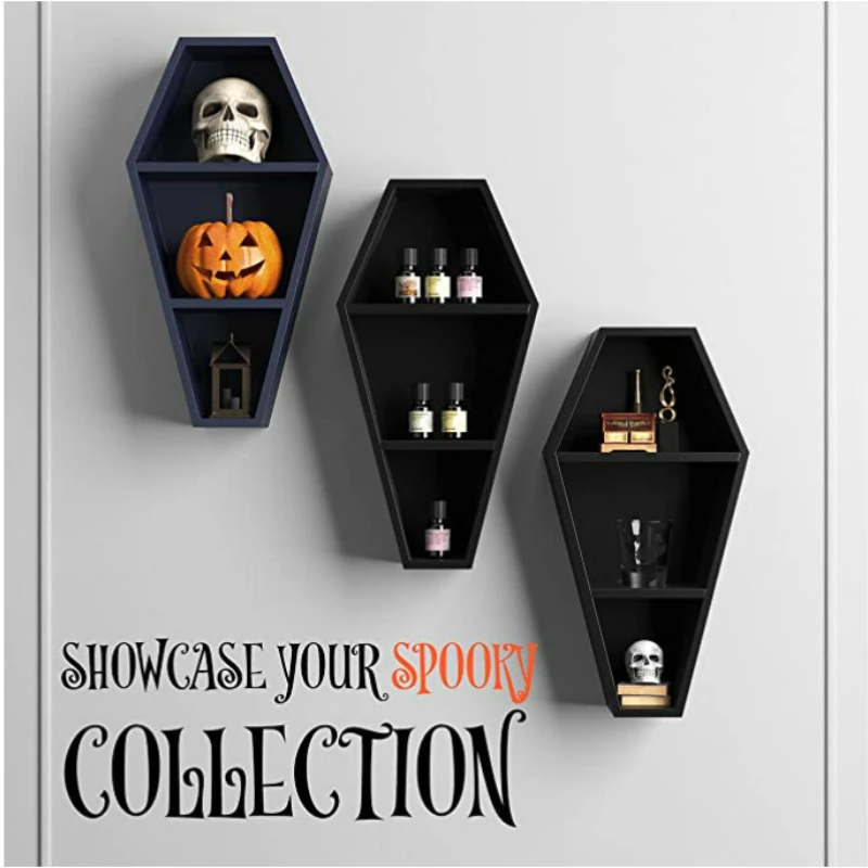 Coffin Shelf Ornaments Crystal Essential Oil Partition Personality Multi-purpose Home Decoration  Floating Shelves  Wall Decor