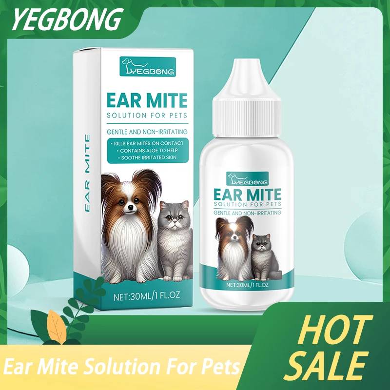

Pet Ear Drops Gently Remove Dirt Eliminate Mites Relieve Itching Restore Comfort Soothing Deodorizing Ear Mite Solution for Pets