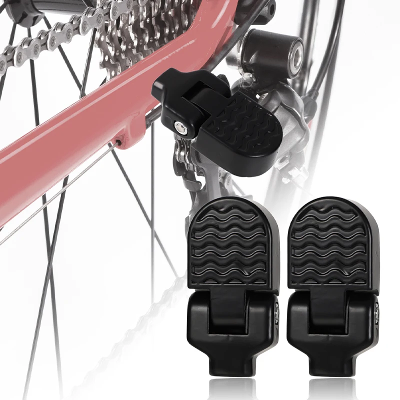 Aluminum Alloy MTB Rear Seat Footrest Mounted on Back Wheel Bike Pedals Folding Footboard Cycling Accessories Non-slip Design