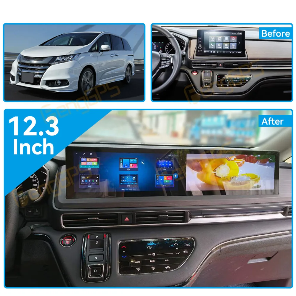 

12.3" Dual Touch Screen Car Radio Android 13 For Honda Odyssey 2022-2024 Multimedia Player Carplay Stereo GPS Navi Headunit