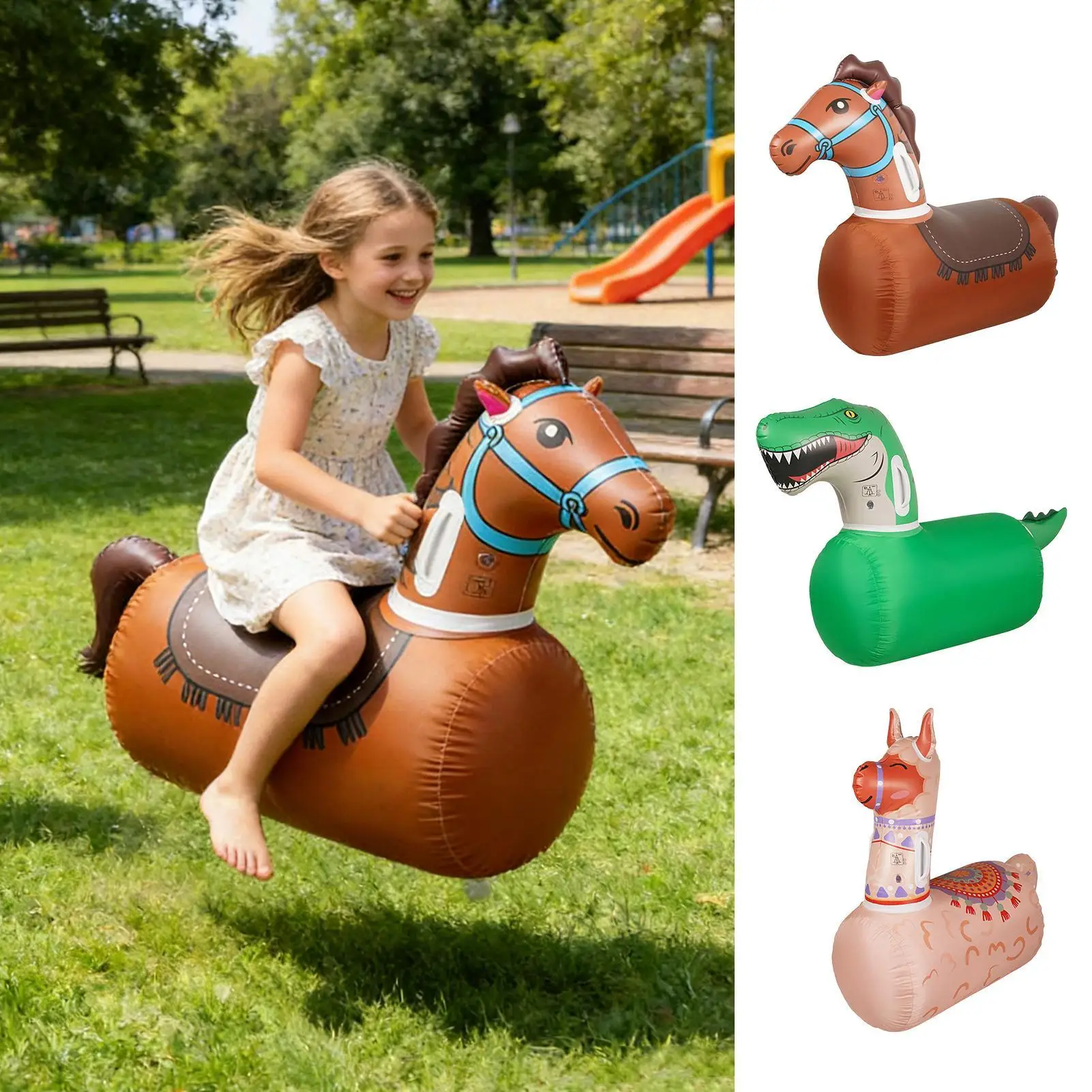 Aufblasbares Hüpf-Tierspielzeug, auslaufsicher, ergonomisch, Kinder-Balance-Hopper, Reitspielzeug für draußen und drinnen, Garten, Hof, Geschenk