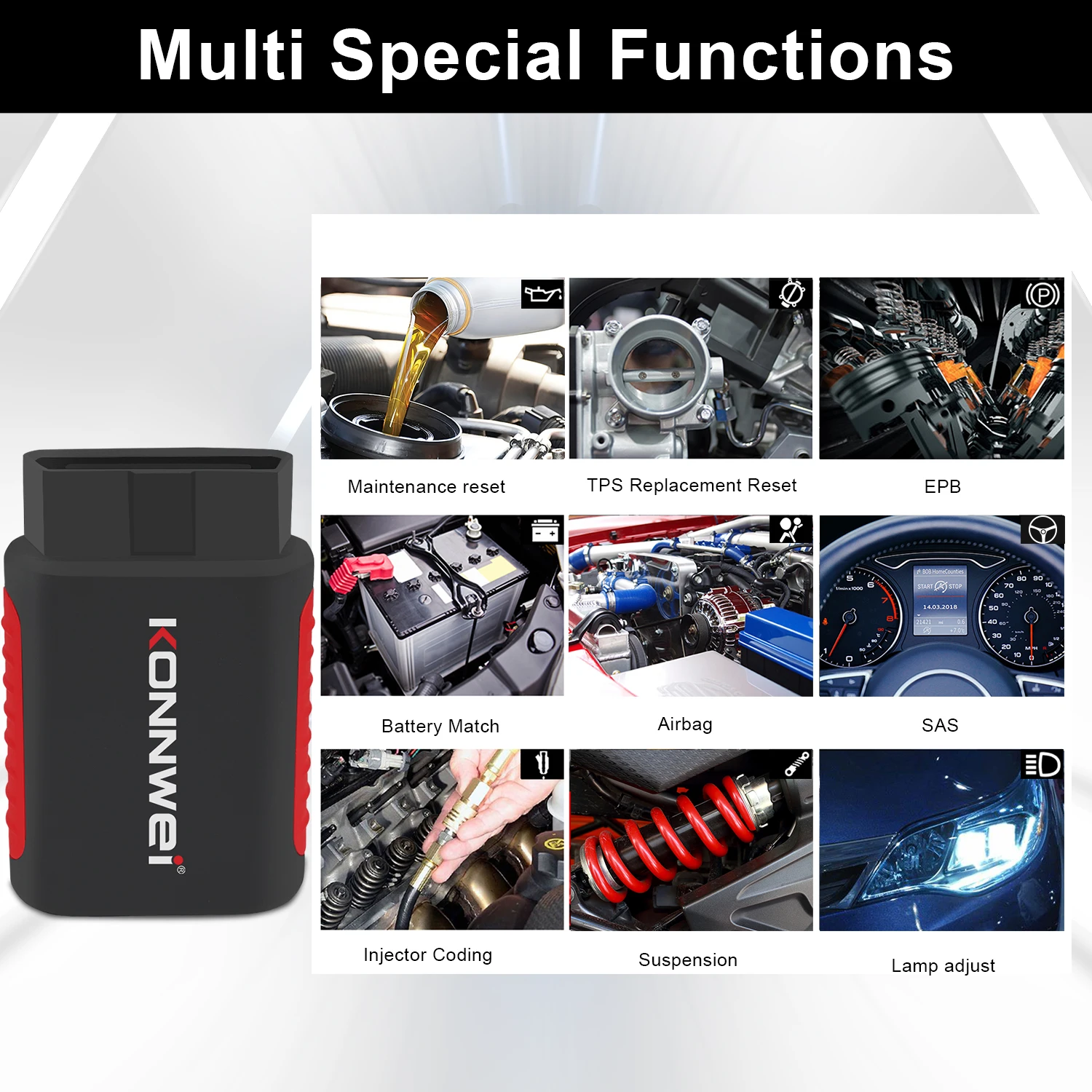 المبيعات الساخنة KONNWEI KDIAG المهنية obd2 ماسح ضوئي تشخيصي السيارات الماسح الضوئي لأداة تشخيص السيارات دعم لنظام أندرويد IOS