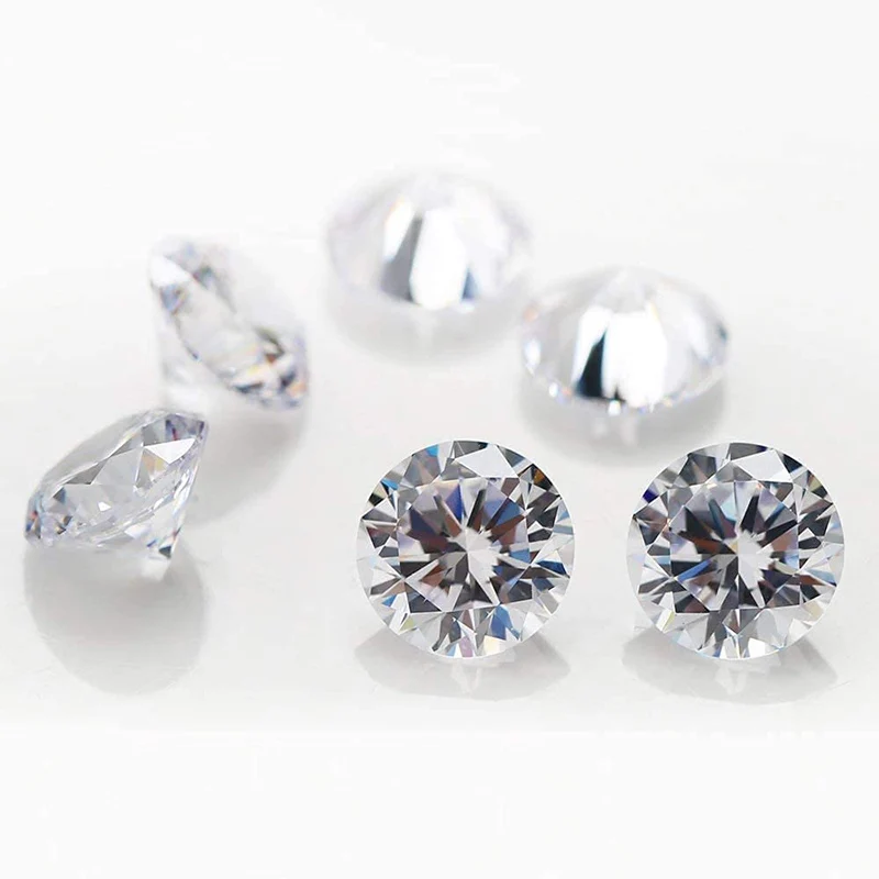 50pcs/100pcs 3.25~8.5mm AAAAA Round Cubic Zirconia Stone Loose CZ Synthetic Gems For Jewelry Making