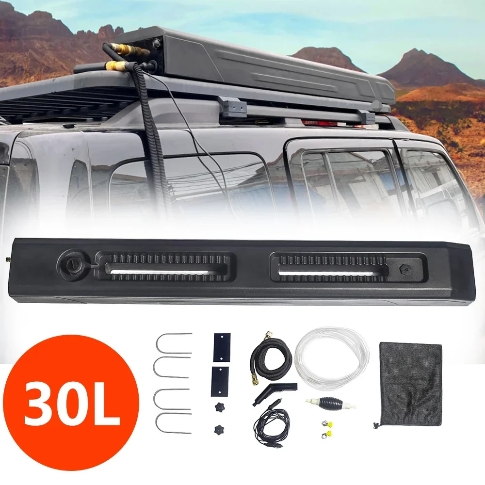 

30L Car Roof Shower Camping Water Can ABS Water Tank Roof Outdoor Shower Roof For Off-Road Vehicles Activities Easy Install