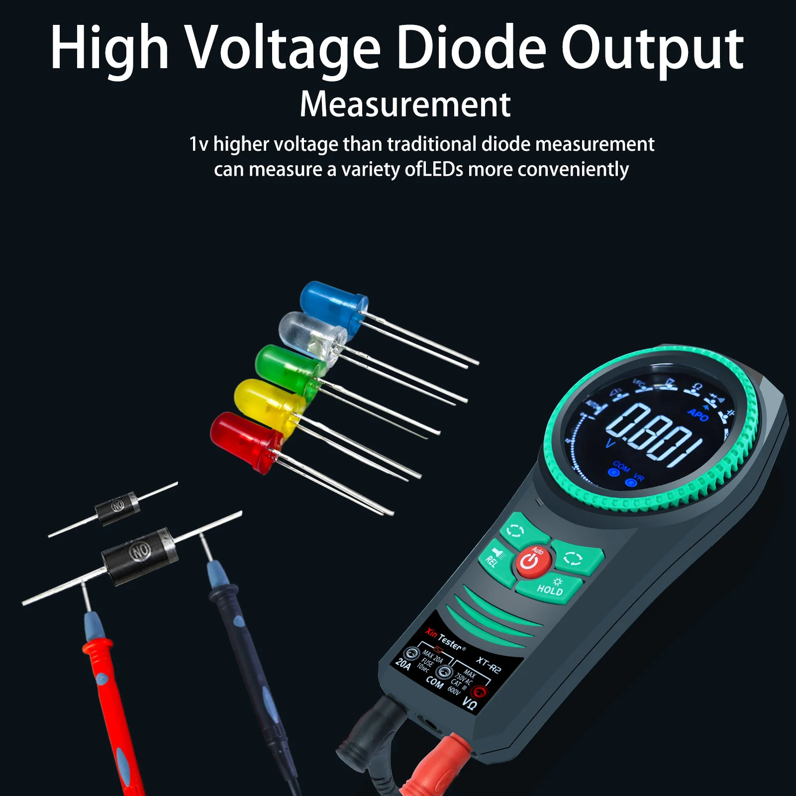 Xin Tester Digital Smart Multimeter Professional TRMS 6000 Count AutoRanging AC DC Volt Amp Ohm Capacitance Frequency NCV Tester