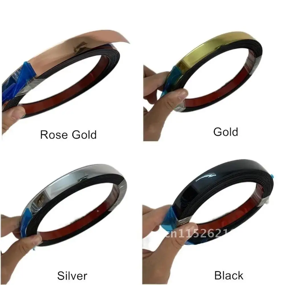 5M Waterproof Gold Tape Tile Gap Sticker Self-adhesive for Ceiling Background Wall Decor Line Decal Furniture Edge Banding Strip