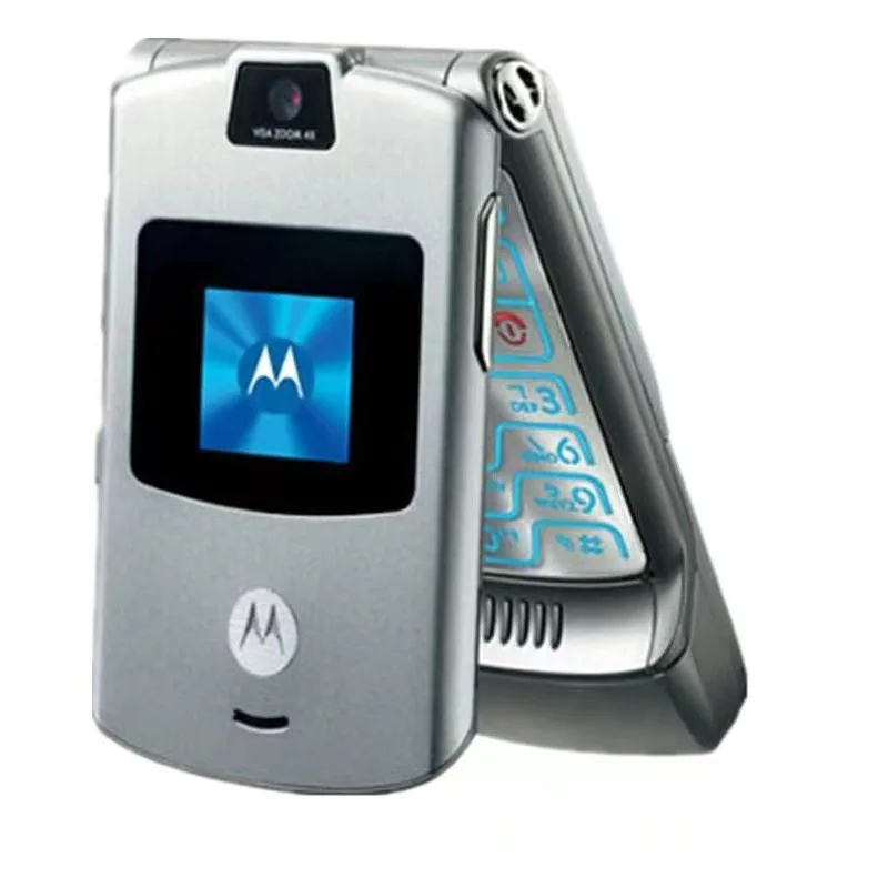 Best Selling Motorola RAZR V3 Original Unlocked Flip Bluetooth Phone Dual Display Advanced Fast Call GSM 850/900/1800/1900