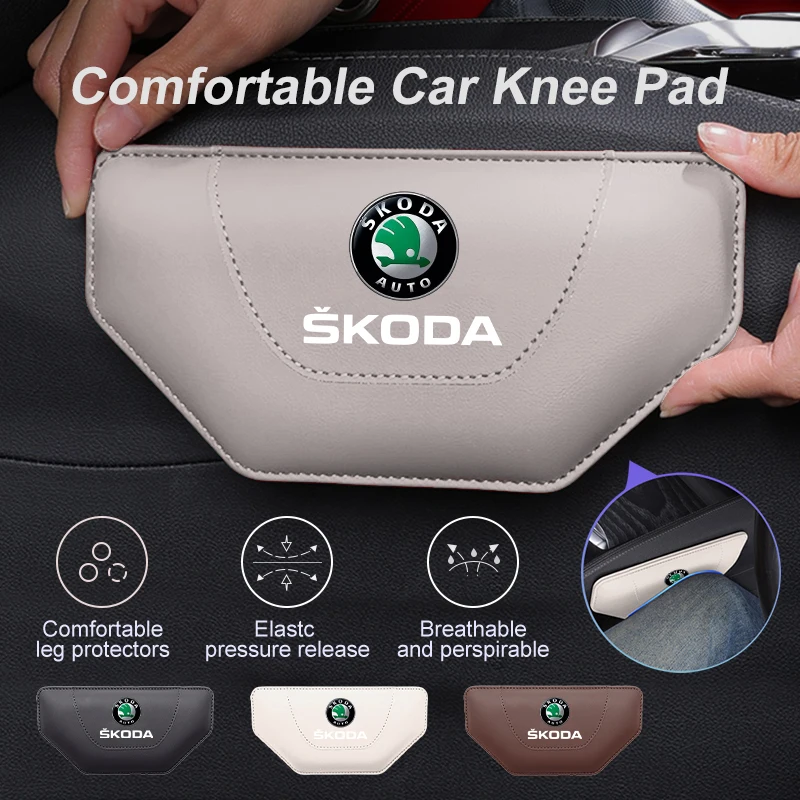 Car Armrest Elbow Pad Leather Auto Door Leg Knee Cushions For Skoda Rapid MK3 Derivative VisionS Yeti Scala Enyaq-iV view 3