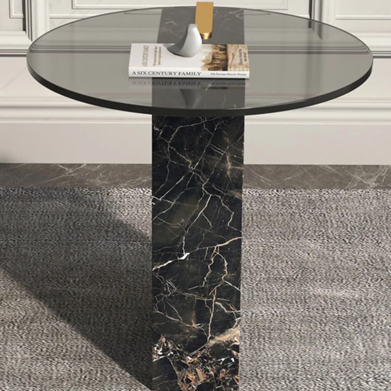 Italy Luxury Coffee Table Modern Unique Marble Round Transparent Glass Coffee Tables Corner Moveis Para Casa Bedroom Furniture