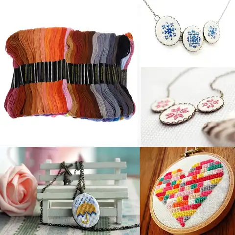 100 Colors Cross Embroidery Branch Thread Multifunctional Embroidery Floss Set Colorful Bracelet Yarn for Needle-Threading Tool