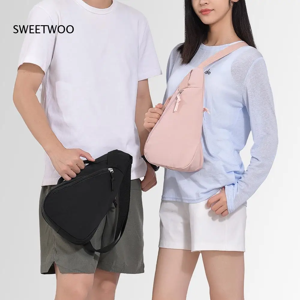 2026 Solid Nylon Chest Sling Bag Unisex Multi Pastel Color Lightweight Outdoor Running Cycling Street Travel Storage Purse