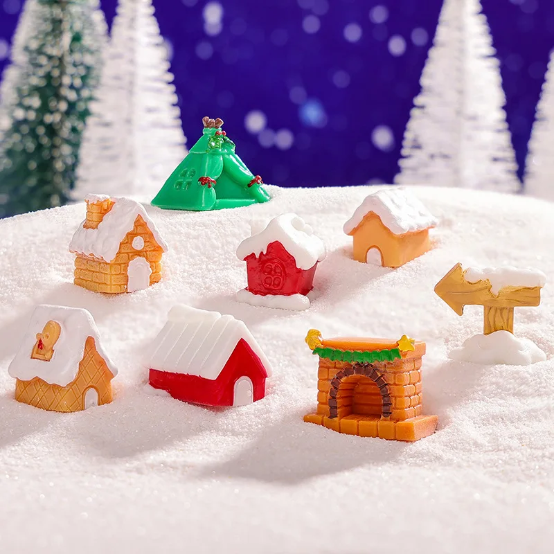Christmas Igloo Street Sign Doll House Miniature Christmas Tree Landscaping DIY Decoration Micro Landscape Small Ornaments