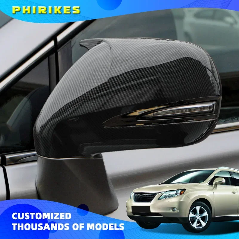 

For Lexus RX RX270 RX350 RX450 2009-2014 Car Sicker Rearview Side Mirror Cover Wing Cap Exterior Door Rear View Case Trim Carbon