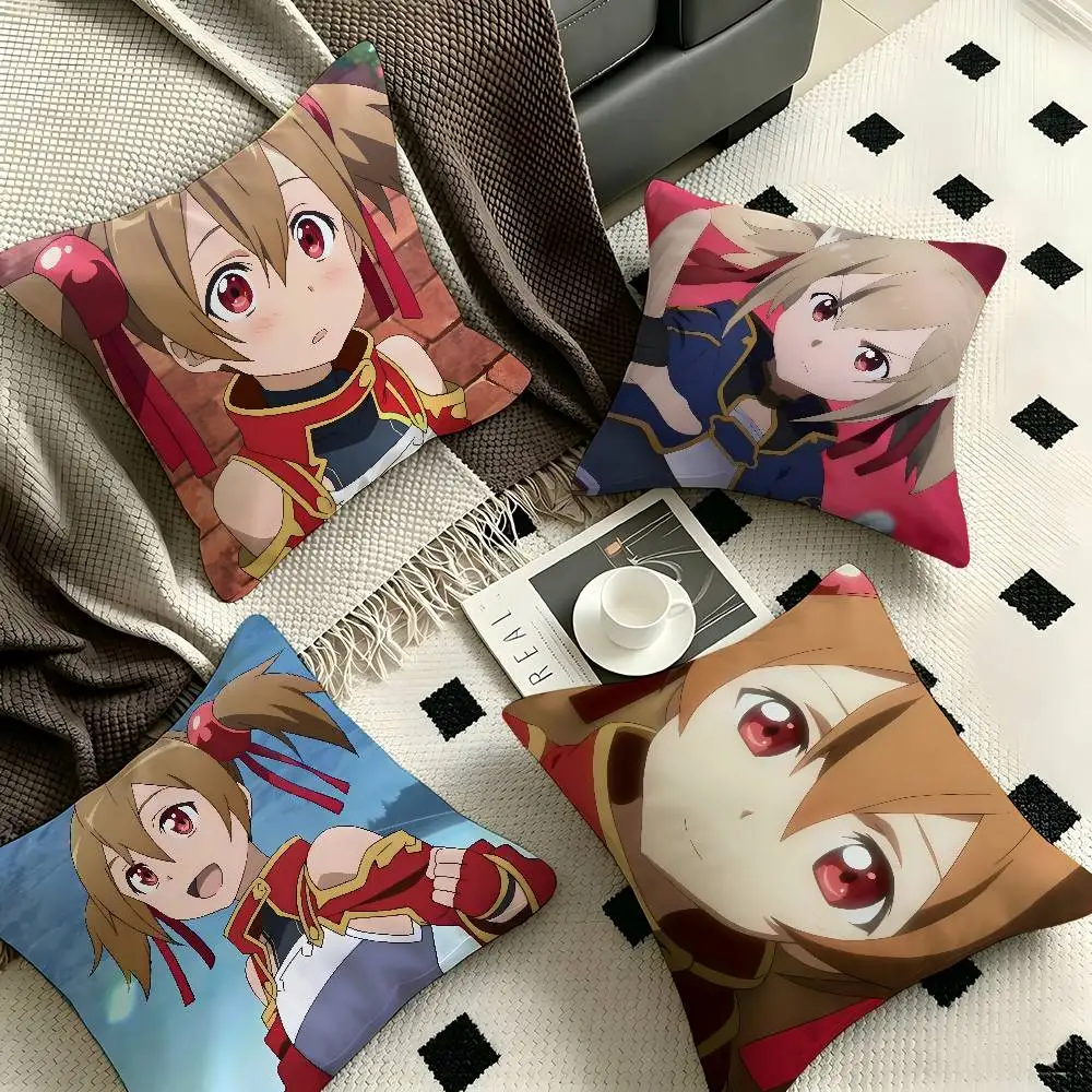1pc Silica Sword Art Online Pillow Case Fashion Square Pillowcase Bedroom Sofa Room Ins Decoration Leisure