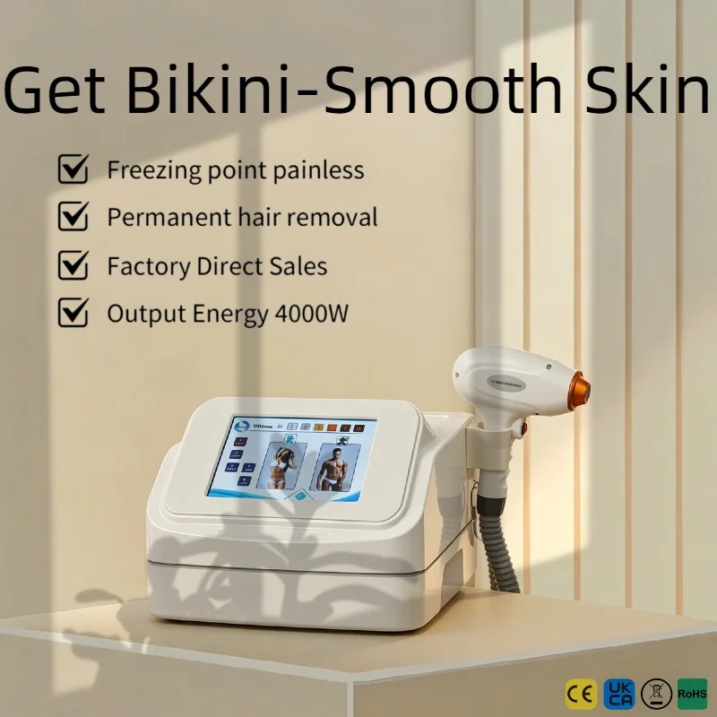 Portable Diode Laser Hair Removal Device with Four-Wavelength Ice-Point Cooling Technology for Permanent Home Use
