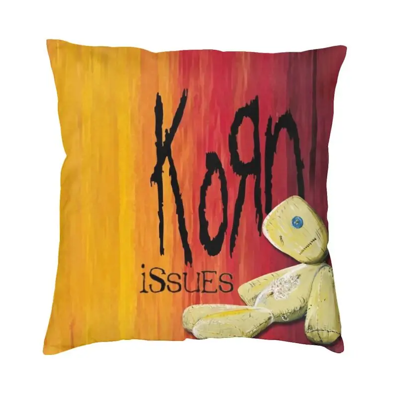 Industrial Metal Rock Band Korns Cushion Cover 40x40cm Soft Velvet Modern Pillows Case for Car Sofa