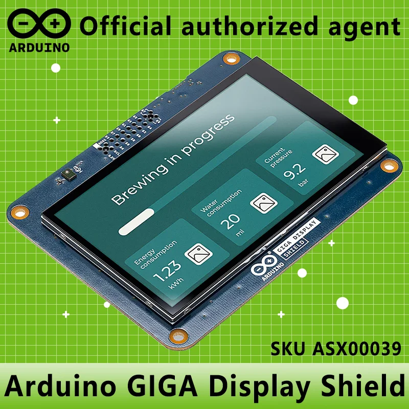 Arduino GIGA Display Shield ASX00039 80x800RGB Parable con GIGA R1 WIFI Original importado de Italia