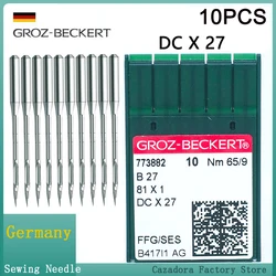 10 pz/1 scatola Groz-Beckert DCX27 B27 81 x1 industriale Overlock Serger macchina da cucire aghi per JUKI BROTHER PEGASUS SIRUBA YAMATO