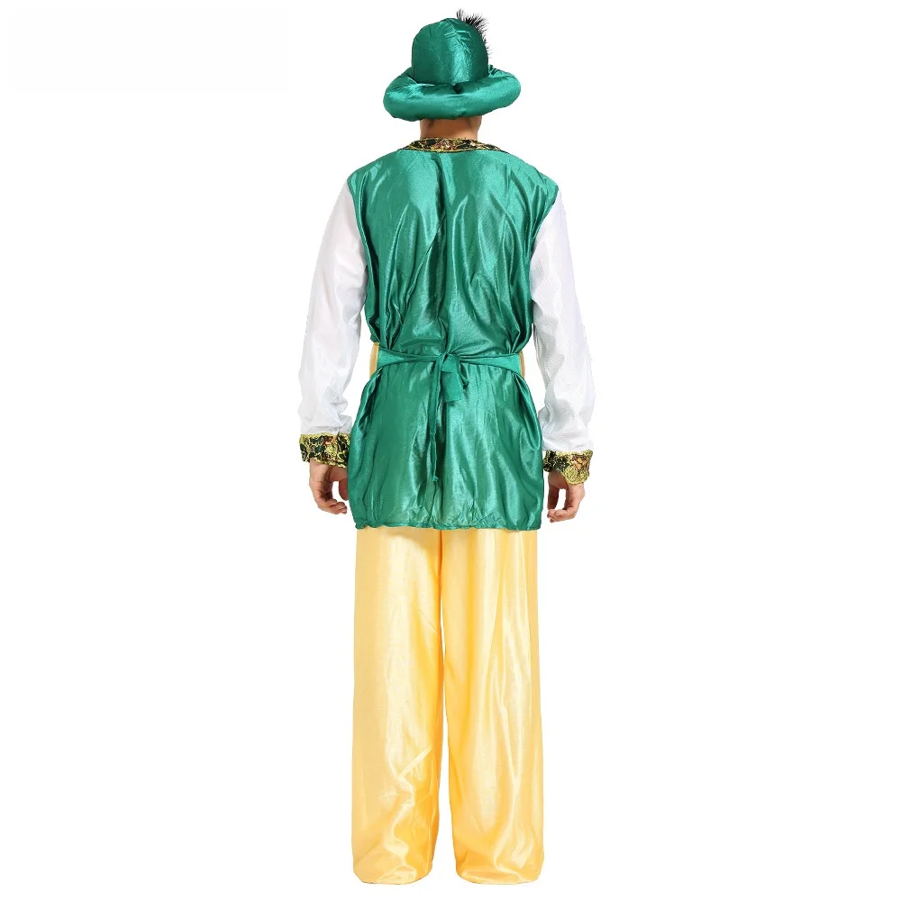 

Arab een Prince loween Par Costume Muslim Dubai Emir Parent-Child Role-plang Clothing Polyester Fiber 00%