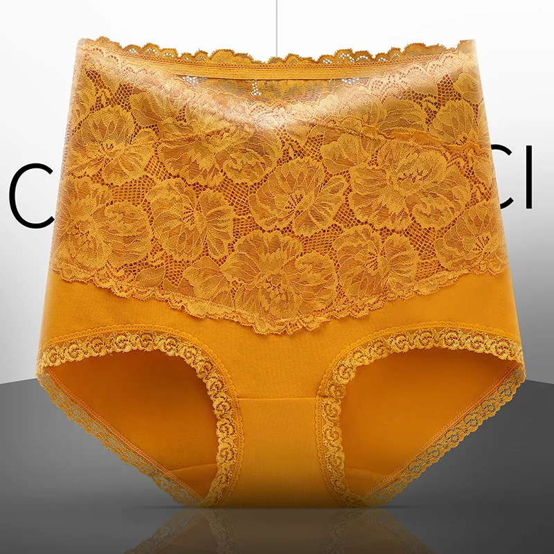 2023 Women High waist large size lace cotton women\'s panties comfortable tummy briefs sexy female underwear 8PCS/ lot