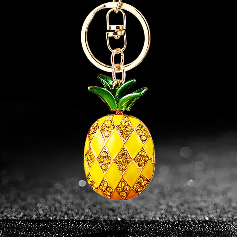Portachiavi per auto Fine Bag Crystal Korea ciondolo per borsa con ananas di fascia alta portachiavi con strass regalo piccolo