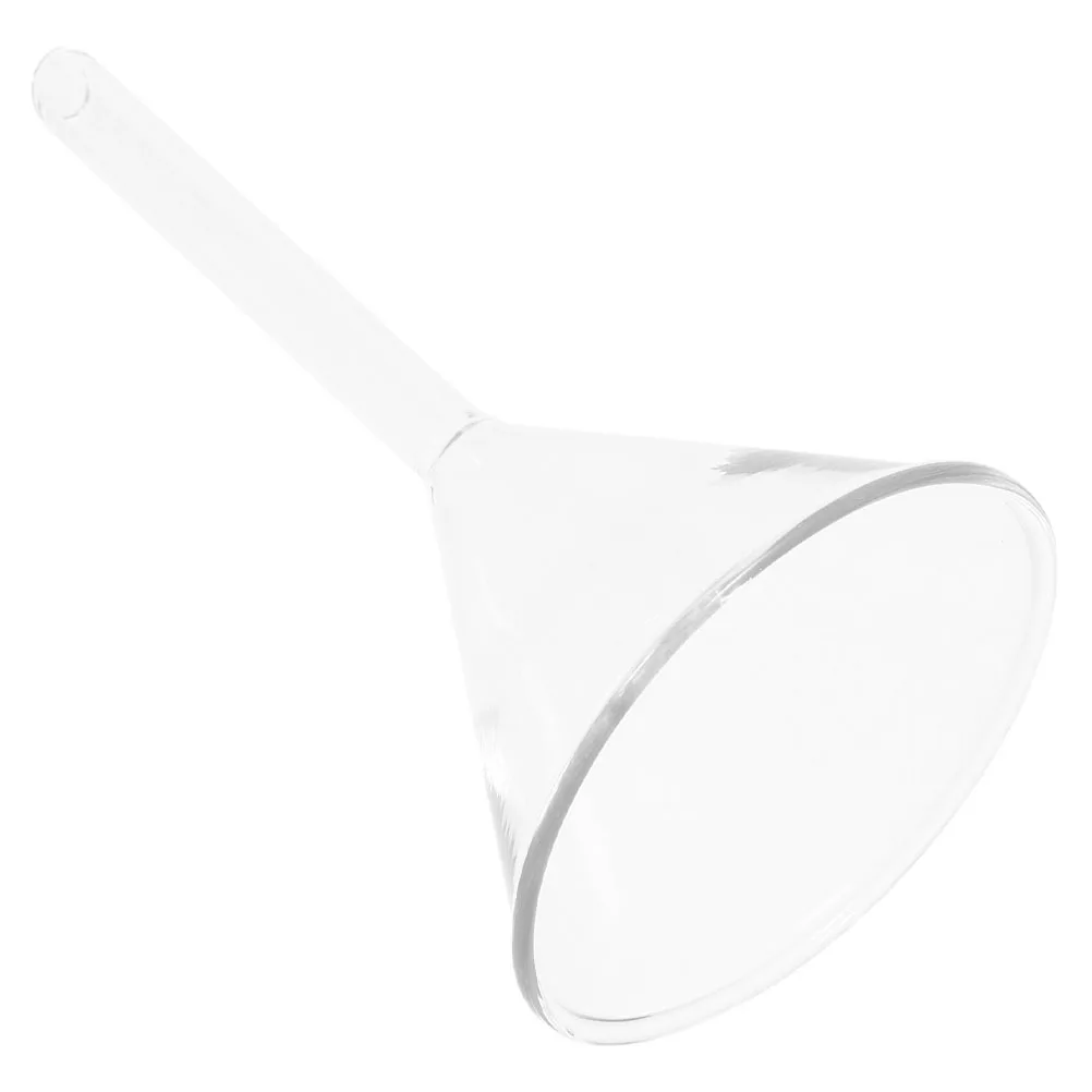 75mm Clear Glass Funnel Portable Lab Transfer Tool High Stability Triangle Easy Clean Scientific Use Funnel Glass