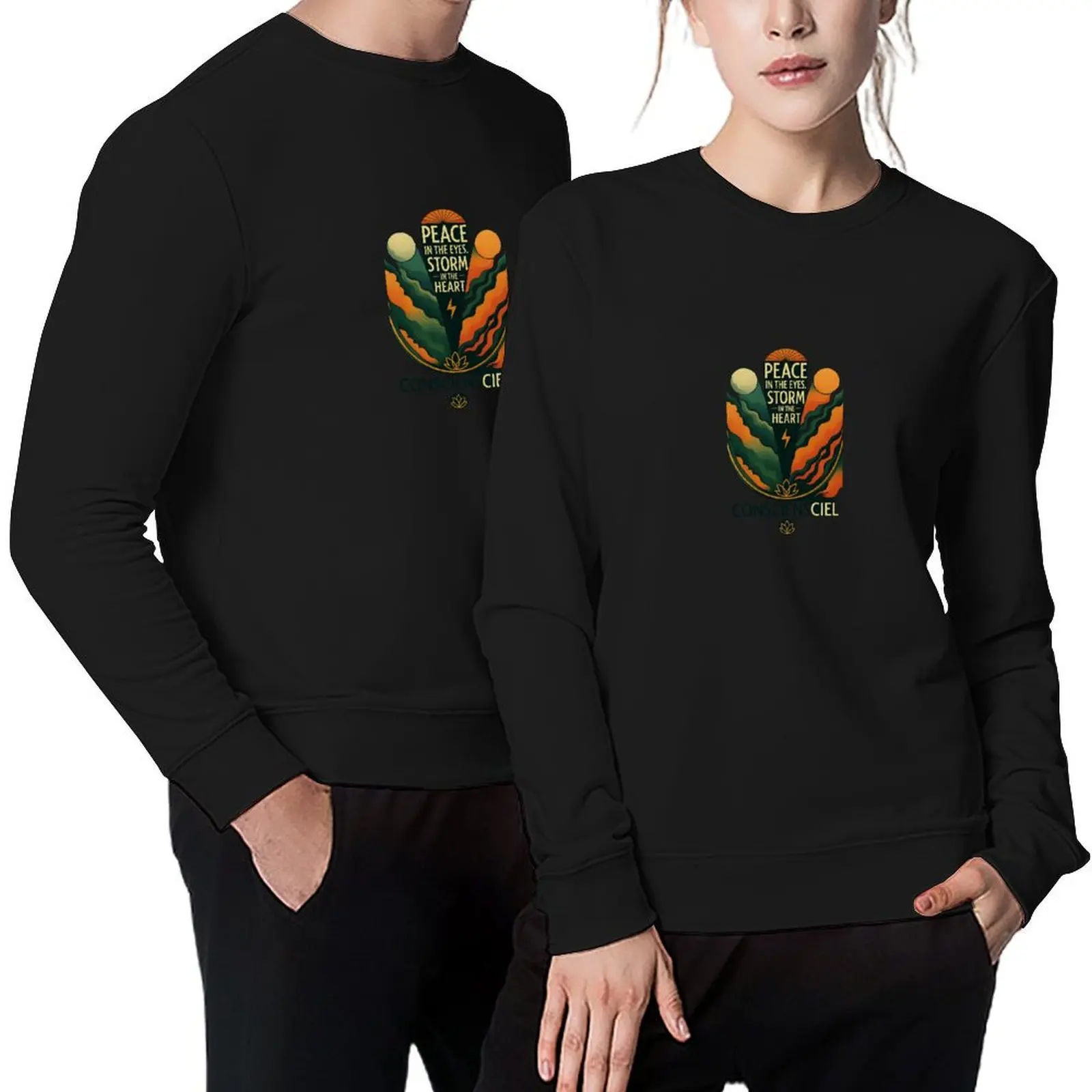 PEACE IN THE EYES. STORM IN THE HEART – CONSCIOUS Pullover korean clothes men's clothes men's autumn clothes autumn sweatshirt