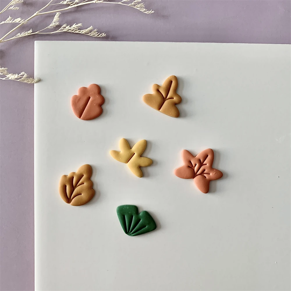 Ohrringschneider aus Polymer-Ton mit Herbstblättern, 3 Größen, blattförmige baumelnde Tonformen für Anhänger, Schmuck, handgefertigte Schneidwerkzeuge – Detail 3