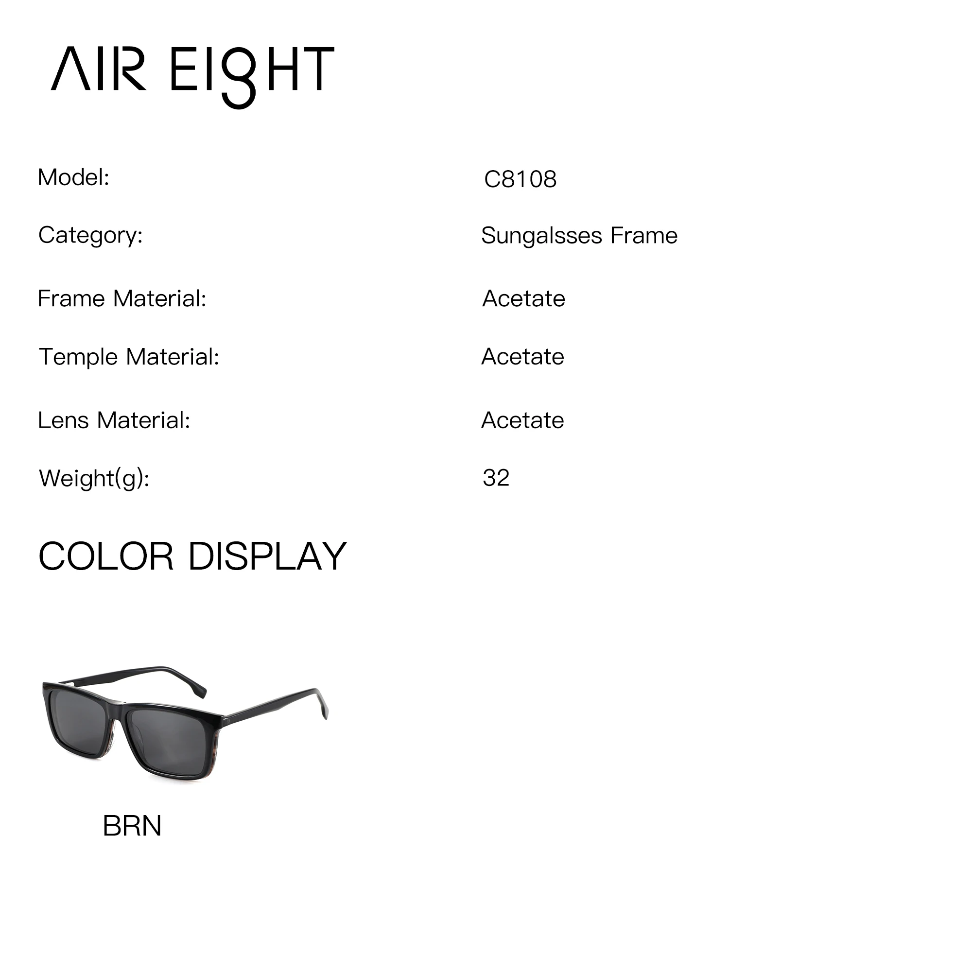 AIREIGHT Men's Handmade Acetate Rectangle Magnetic Clip On Polarized Prescription Glasses Photochromic Multifocal Eyeglasses
