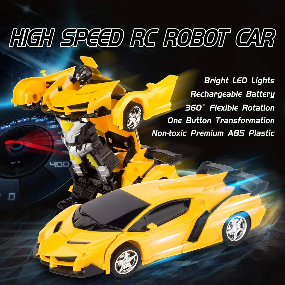 2-in-1 RC Transforming Robot Car Toy – Mini Remote Control Deformation Vehicle with Lights & Sound, Gift for Boys Kids 4-10