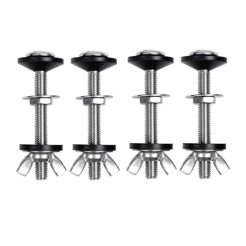 4 Pack Toilet Tank To Bowl Bolt Kits Cistern Bolts Kit,Stainless Steel Toilet Pan Fixing Fitting with Double Gaskets