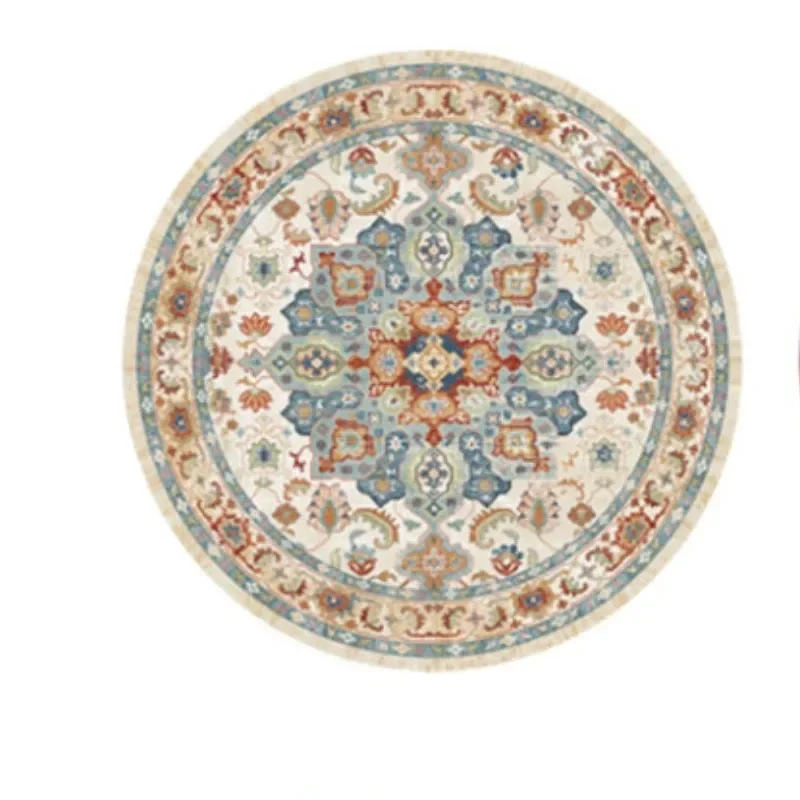 Round Carpets for Living Room  Vintage Floral  Large Area Home Decor Luxury Bohemian IG Exotic Art Soft Bedroom Polyester Rugs