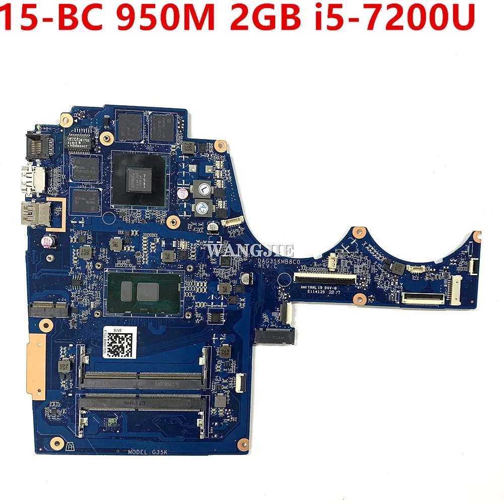 

For HP 15-BC Mainboard L07902-601 L03380-601 DAG35KMB8C0 G35K Laptop Motherboard 950M 2GB with i5-7200U SR342