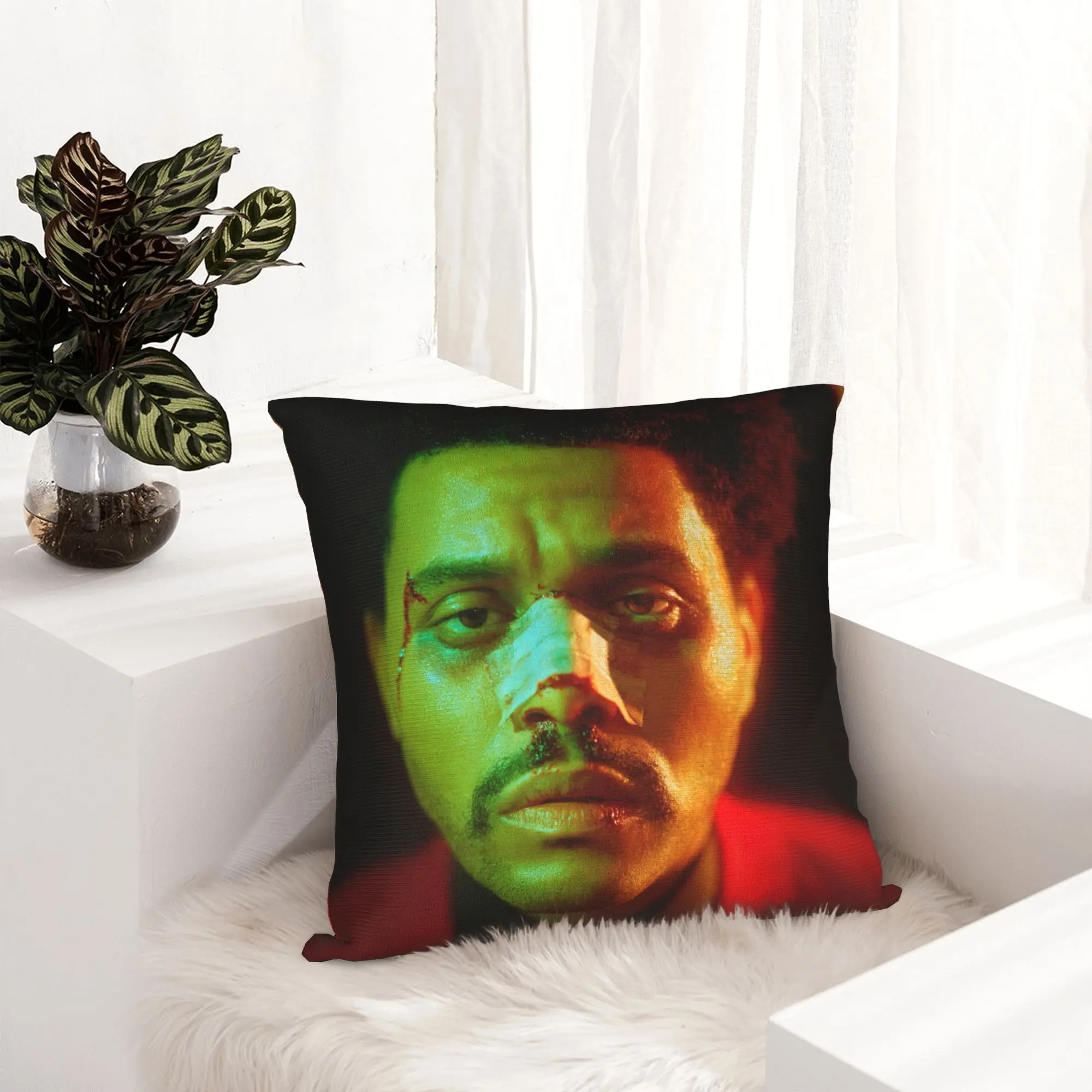 The Weeknd Rapper Singer  Pillowcase Soft Fabric Cushion Cover Decor  Throw Pillow Case Cover Home Zippered 45X45cm