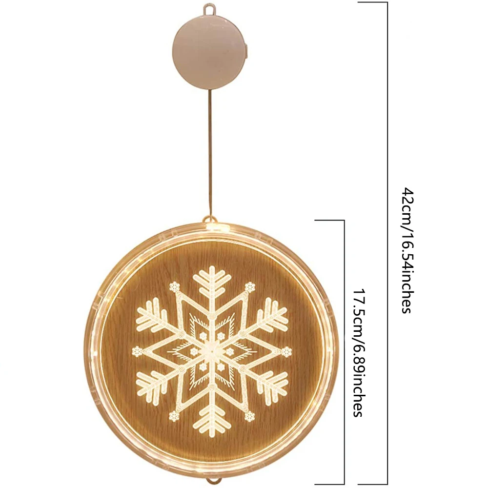 1 قطعة عيد الميلاد LED سلسلة ضوء للنوافذ ، معلقة ثلاثية الأبعاد سلسلة ضوء بطارية شجرة عيد الميلاد مصابيح تعليق للداخلية في الهواء الطلق