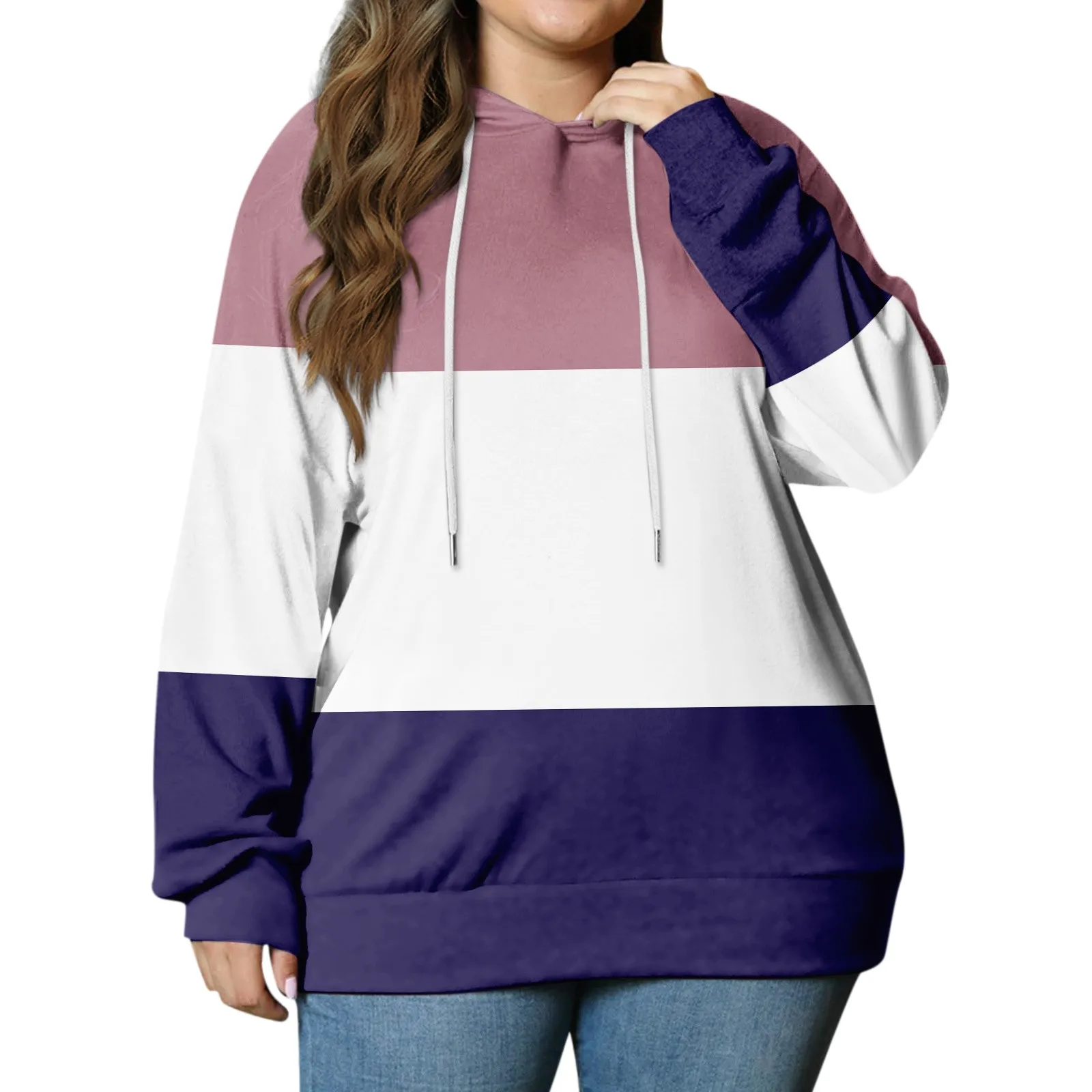 

Women Casual Print Loose Hoodies Spring Long Sleeve Hooded Sweatshirt Harajuku Simple Tops Lazy Style Pullover 2023 Streetwear