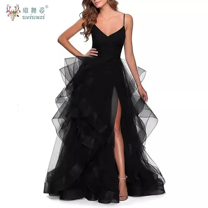 Elegante cinta de espaguete noite vestido fofo palco performance traje muito sexy princesa aniversário luxo requintado vestido extravagante