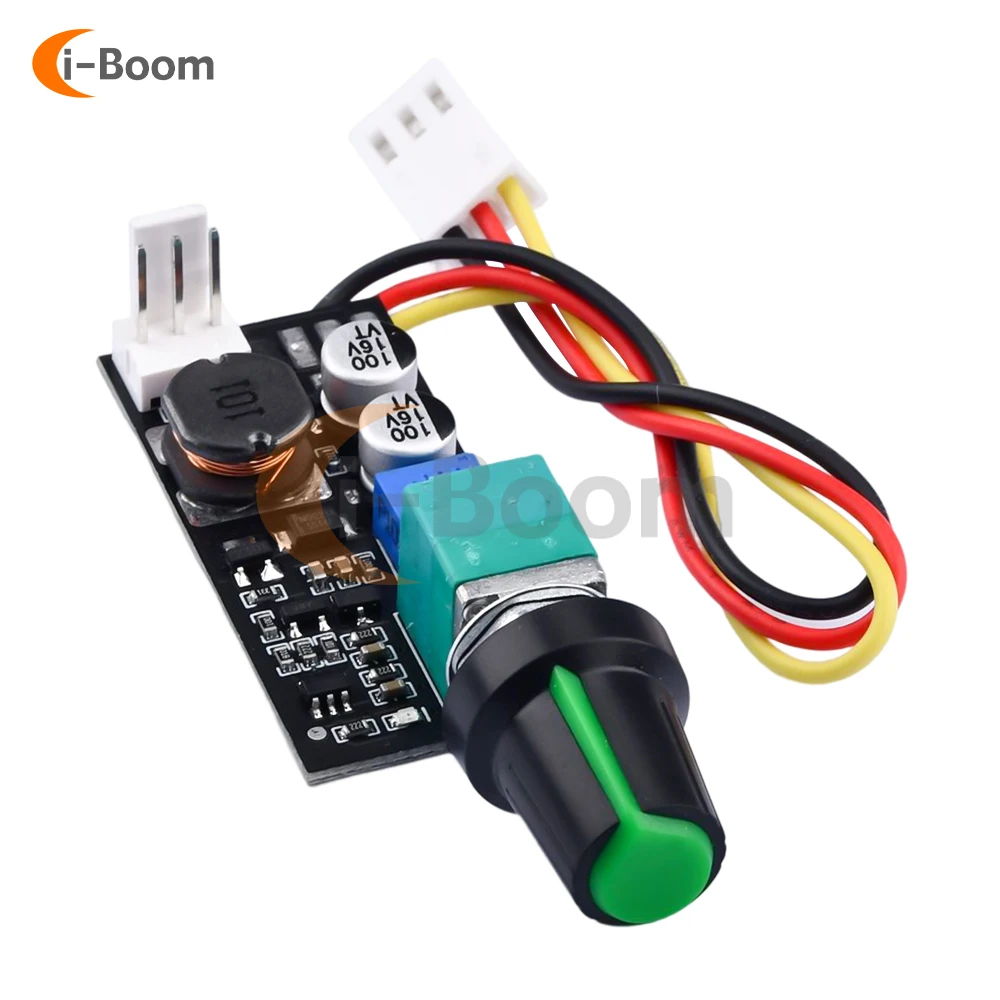 Adjustable PWM Fan Speed Controller with Knob Switch DC 5V 12V 2/3 Wire fan Speed Governor noise reduction can be shut down