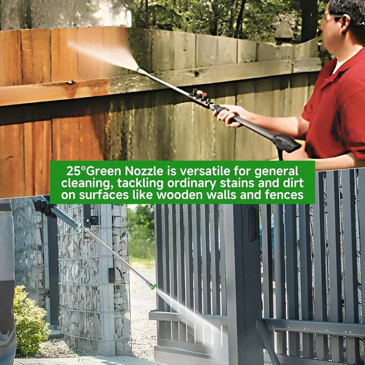 Pressure Washer Tips, 25 Degree Green Power Washer Nozzle Tips 7 Pack with Nozzle Holder, 1/4 Inch Quick Connect