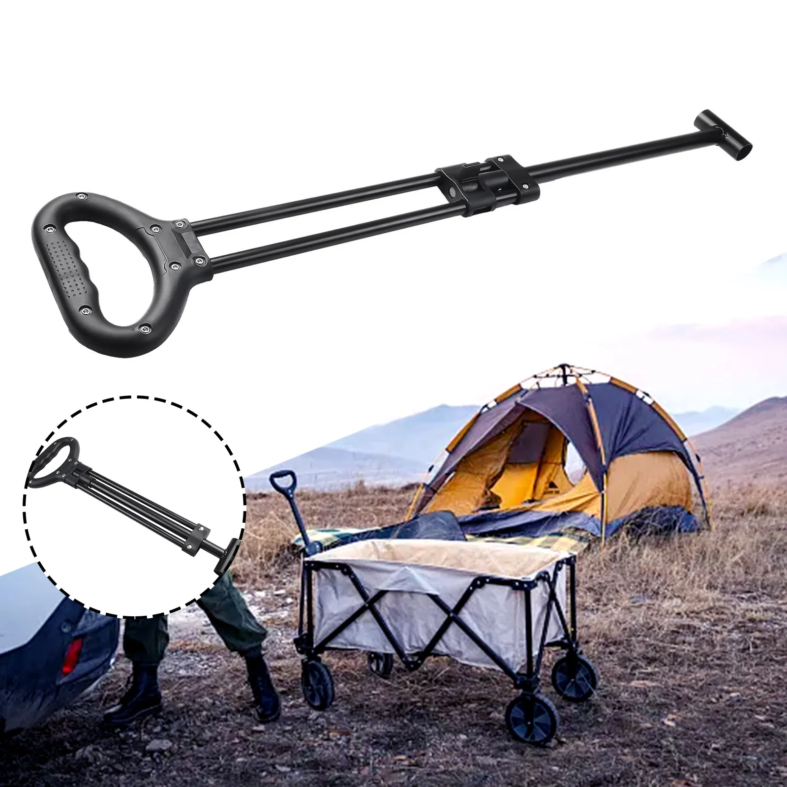 

Wagon Cart Pull Handle Telescoping Rod For Suitcase Luggage Trolley Camping Replacement Accessories Camping Trolley Pull Rod