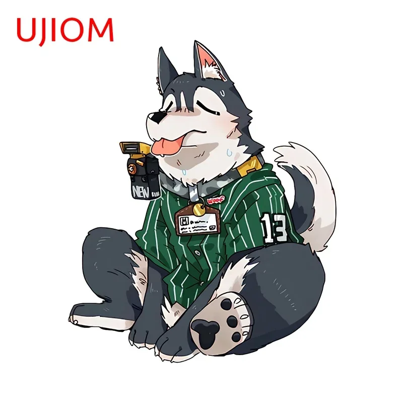 UJIOM Cute Furry Dog Wall Sticker Creative Funny Children Room Wallpapers Decals Cartoon Window Door Chambre Accessoires