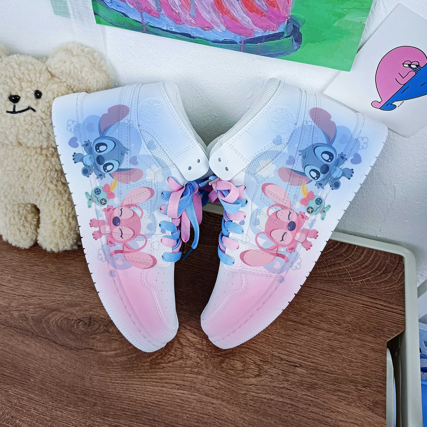 

Disney cartoon women princess Stitch cute Casual shoes non-slip soft bottom sports shoes