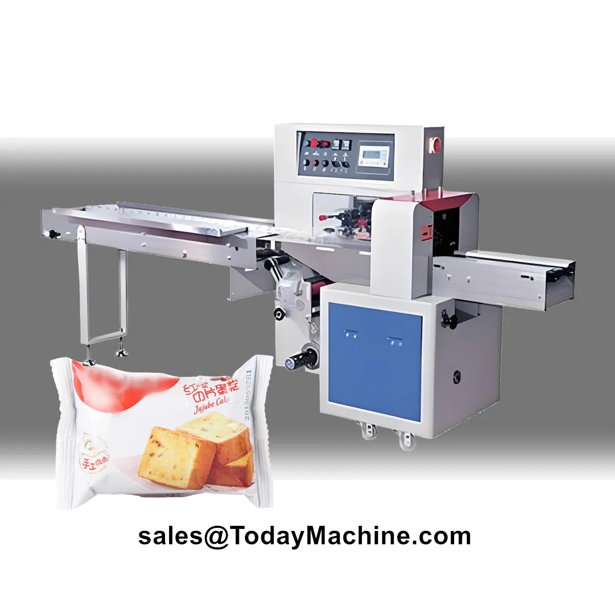 Automatische horizontale Flow Wrapper Bakery Candy Pillow Bag Packing Machine
