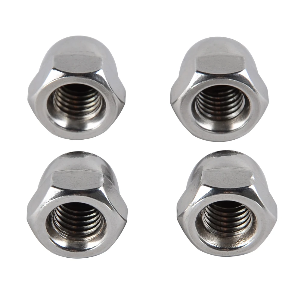 Stainless Steel M6 M8 M10x1.25 Acorn Cap Cover Nuts Plug Bolt Universal For Motorcycle 4x Universal Motorcycle Acorn Cover Cap