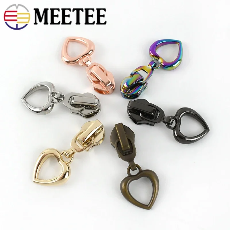 20pcs Meetee 5# Zipper Sliders for Nylon Zippers Jacket Clothes Zip Repair Kit Zips Head Puller DIY Bag Sewing Accessories