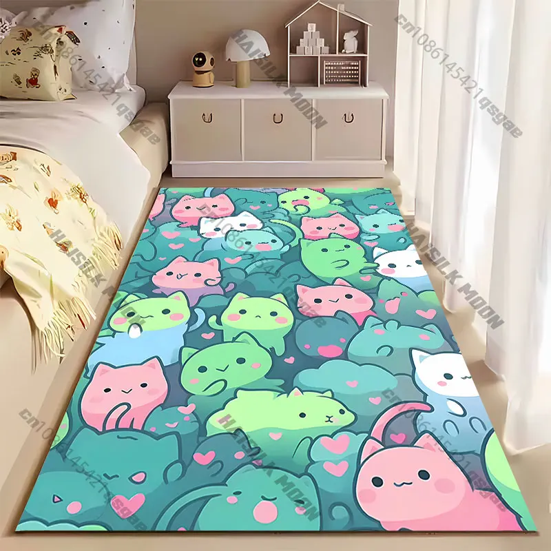 Colorful playful cartoon cats carpet Yoga living room room decor children's crawling mat doormat area rug games mat