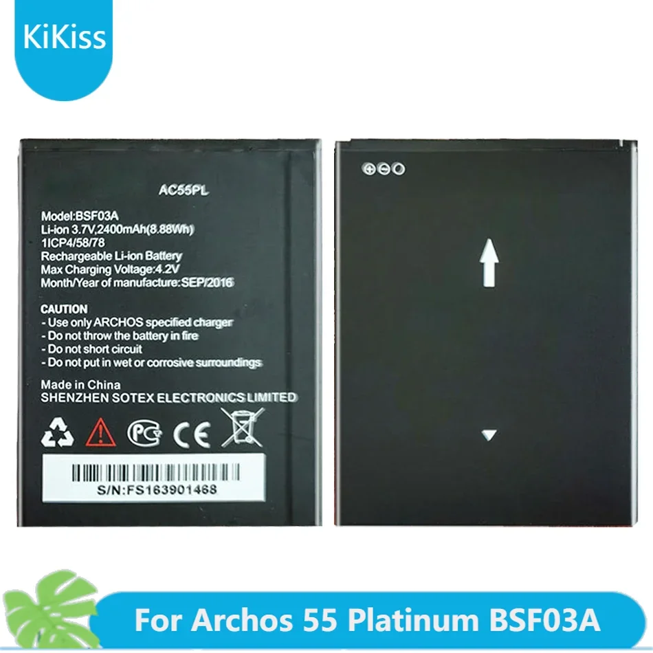 Battery AC55PL 2400mAh For Archos 55 Platinum BSF03A Mobile Phone Batteira