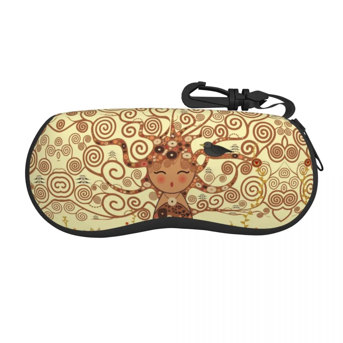 Kokeshi Tree Of Life Shell Eyeglasses Case Men Women Cool Stoclet Frieze Gustav Klimt Glasses Case Sunglasses Box Pouch